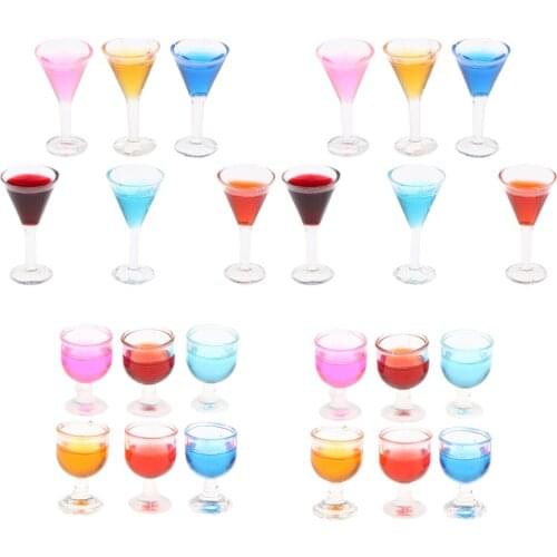Set of 24 Multi-Color Cocktail Glasses Set Dollhouse Dining Room Kitchen Accs