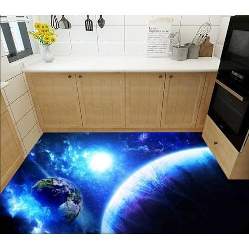 Floor wallpaper 3D universe planet floor tile picture
