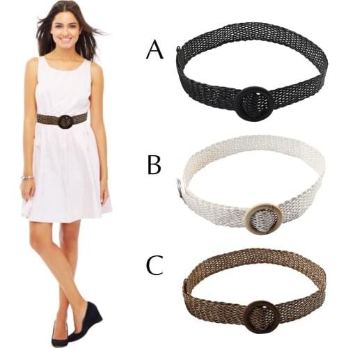 2019 New Wide Belt For Women Straw Buckle Belt Decoration Dress Belt Casual Female Braided Waist Strap Women Accessories