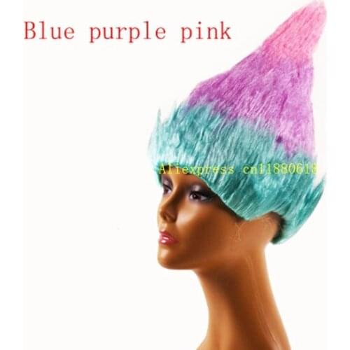 10pcs/lot Fast Shipping Trolls Wig for Kids Adults Costume Cosplay Party Supplies Party Cosplay Wig 9 colors in stock