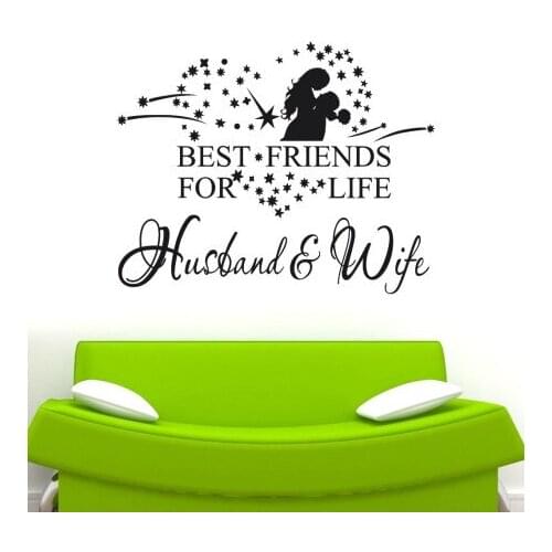 Wedding Quote Wall Sticker Custom name Wall Decal For Wedding Living Room Revocable Home Decor WT014