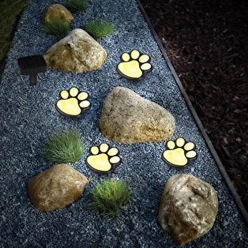 Outdoor garden decoration solar foot and claw print lights black Add decorative lighting to dark paths trails driveways