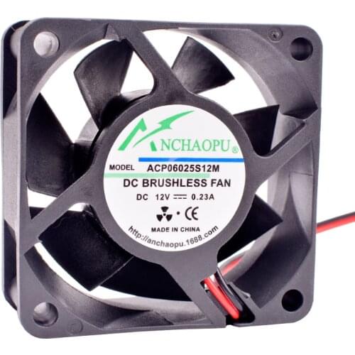 ANCHAOPU 6cm 60mm fan 6025 60x60x25mm DC12V 0.23A power charger chassis cooling fan