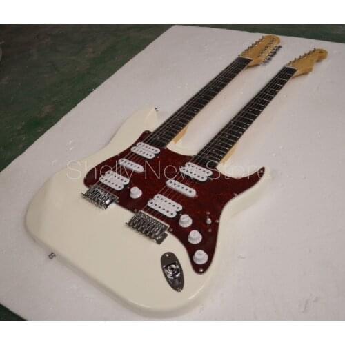Shelly new store factory custom cream double neck 6/12 strings ebony fingerboard vintage chrome tuners ST electric guitar