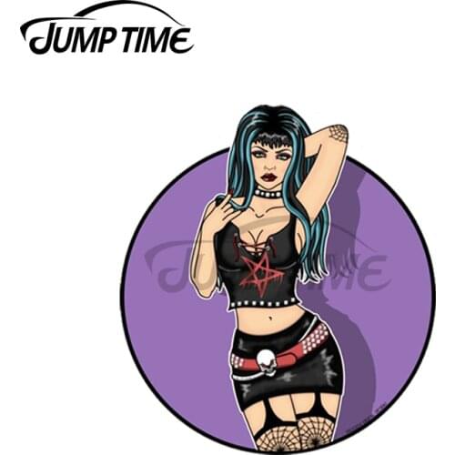 Jump Time 13 x 13cm For SEXY METAL PINUP Girl Graffiti Car Sticker Auto Refrigerator Decal Decoration Body For Car Scratch-Proof