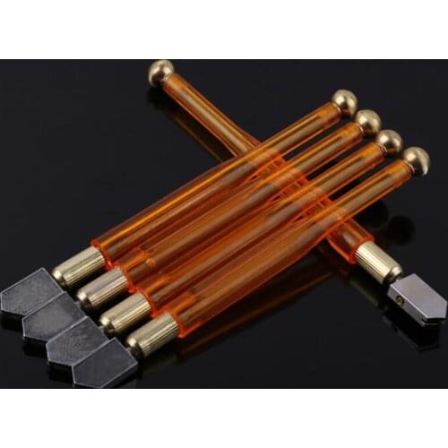 6mm-12mm Clear Plastic Handle Glass Cutter Pencil Style Oil Feed Carbide Tip Glass Cutter Cutting Tools for Tiles Mirror