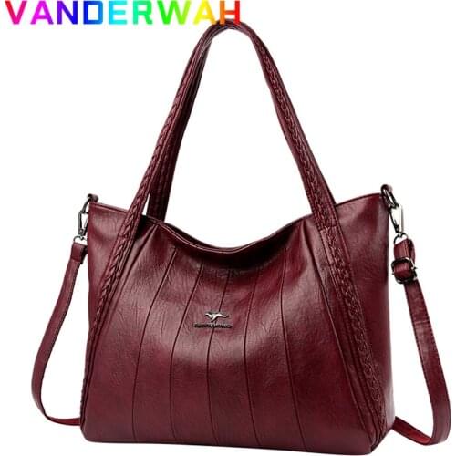 2 sets Ladies Casual Tote Bags sac a main Women Handbag Leather Women Shoulder Bags Famous Brand Designer Women Messenger Bags