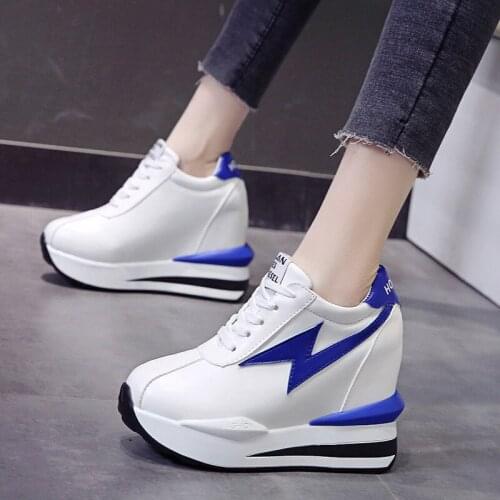 High Platform Women Sneakers 2021 Autumn Stylish Thick Sole Casual Shoes 11CM Breathable Mesh Walking Shoes Woman Zapatos Mujer
