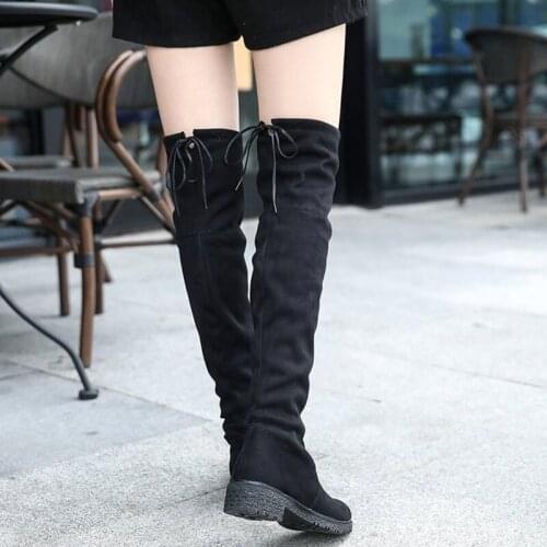 Masorini Slim Boots Sexy Over The Knee High Suede Women Snow Boots Women Fashion Winter Thigh High Boots Shoes Woman W-113