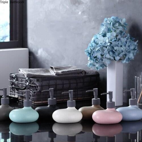 Creative Ceramic Lovely Soap Dispenser Portable Travel Bathroom Accessories Shampoo Shower Gel Bottles Soap Liquid Bottles