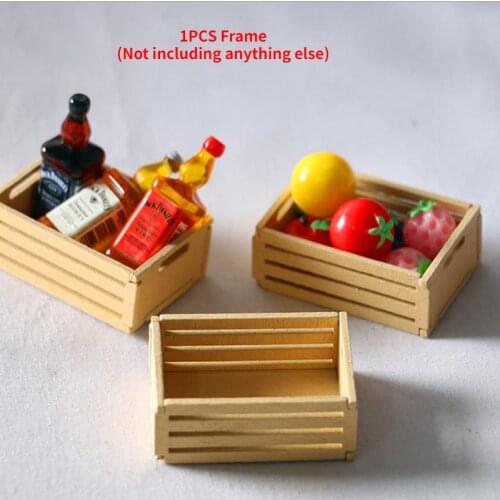 1PCS Vegetable Fruits Basket Container Accessories for 1:12 Scale Dollhouse and Kids Pretend Play Restaurant Miniature