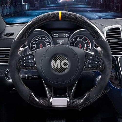 100% Real Carbon Fiber Steering Wheel for CL63 CL65 CLA45 CLK55 A35 A45 C43 C55 C63 E55 E63 S63 S65 GLA45 GLE63 GL63