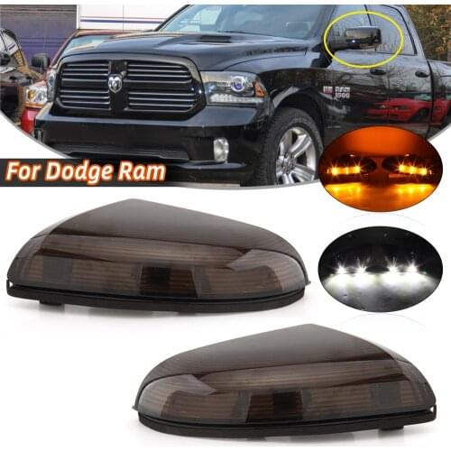 2pcs LED Side Mirror Marker Lamps For Dodge Ram 1500 2500 2009-14 LED Parking Light Amber LED Turn Signal Light rearview lights