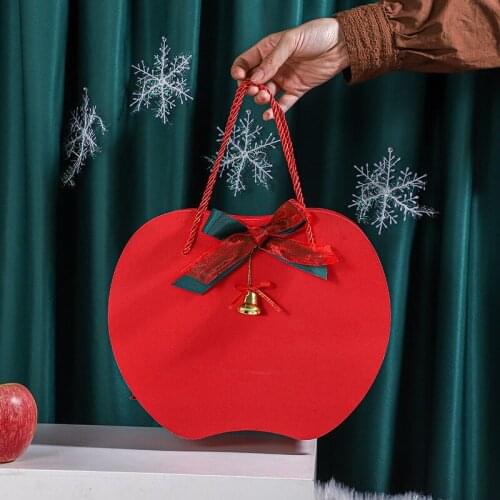 20pcs New Christmas Apple Box Creative Portable Christmas Eve Fruit Packing Box Christmas Eve Gift Paper Box Customization