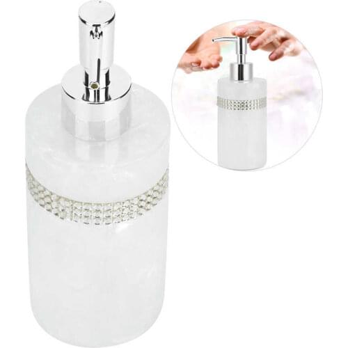300ml White Liquid Soap Dispenser Innovative Resin Soap Lotion Bottle Dispenser for Shampoo Shower Hand Washing Pump