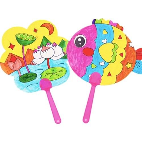 5pcs/lot Toys for Children Crafts Kids DIY Painting Fan Learning Education Toys Montessori Teaching Kids Toy