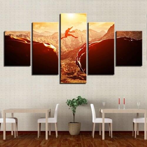 Hot Sale Canvas Art 5 Pieces Outdoor Rock Climbing Painting Prints on Canvas Wall Art Picture for Home Living Room Fashion Decor