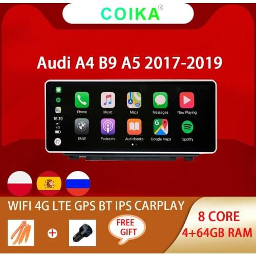 8 Core Muiltmedia Carplay Radio NAVI Receiver For Audi A4 A5 2017-2020 BT WIFI Google HeadUnit IPS Touch Screen