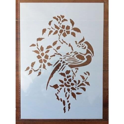 A4 29 * 21cm bird Leaves DIY Stencils Wall Painting Scrapbook Coloring Embossing Album Decorative Paper Card Template