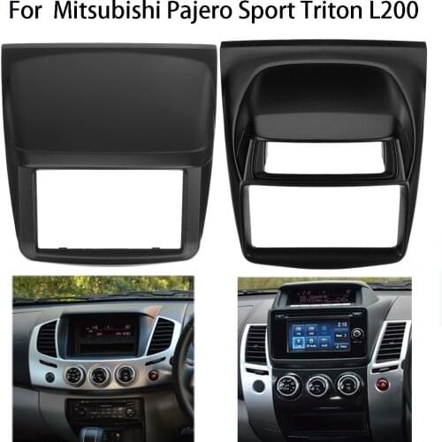 Car Radio Frame For MITSUBISHI L200 Triton Pajero Sport Challenger Dash Kit Fascia Center Console Holder Refit Bezel Faceplate