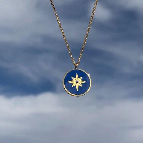 DAVINI Blue Star Pendant Necklaces Minimalist Trendy Clavicle Chain Necklace Titanium Steel Link Chain Necklaces For Women MG478