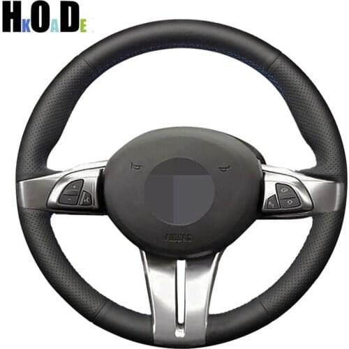Black PU Artificial Leathers Hand-stitched Anti-slip Car Steering Wheel Cover for BMW Z4 2003 - 2006 Steering hood