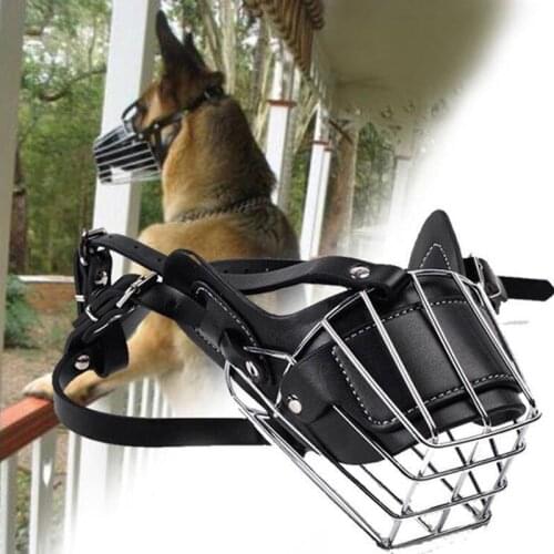 Black/ Brown Strong Metal Wire Basket Dog Muzzle For Large Dog Amstaff Pitbull Bull Terrier Anti-Bite Bark Chew Muzzles