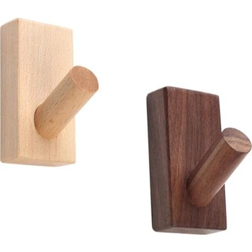 Wood Clothes Hanger Wall Mounted Coat Hook Decorative Key Holder Hat Scarf Handbag Hangers Bathroom Room Rack HK-131