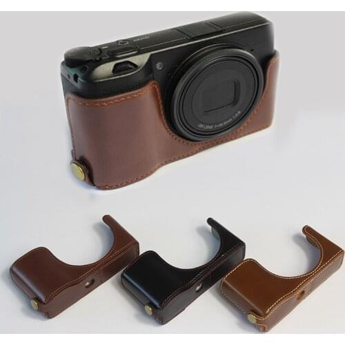 PU Leather case Half Body Set Camera Bag cover For Ricoh GRIII GR3 GR-3 With Battery Opening