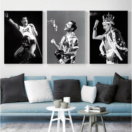 Freddie Mercury Bohemian Rock Music Star Posters And Prints Canvas Painting Wall Art Pictures Decorative Home Decor Cuadros