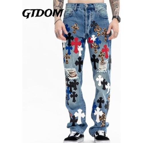GTDOM Straight Jeans For Men