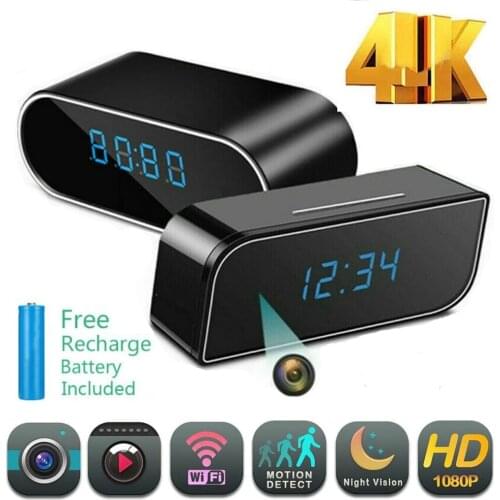 HD 4K Wireless WIFI Mini Clock Camera Oculta Alarm Camcorder Watch IP/AP Security Night Vision Motion Detect Remote Monitor Cam