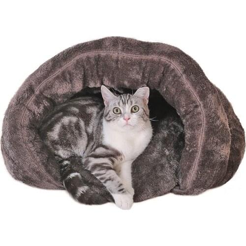 Classic Pet Tent Cat Litter Dog Bed With Cover Cave Warm Sleeping Bag Cat Litter Cat Group Velvet Winter Heating Supplies Cat