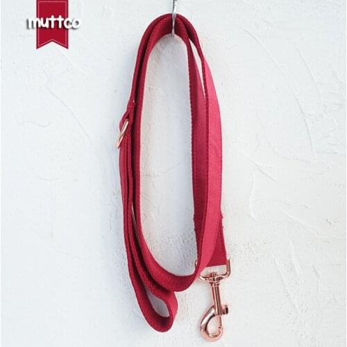 MUTTCO retailing special self-design collar THE CHERRY canvas stripe dog leash 5 sizes UDC020M