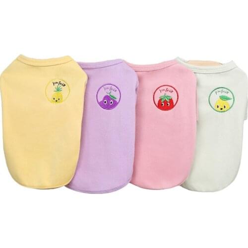 Fruit Design Soft Cat Bottoming Shirt Spring Autumn Winter Pet Clothes Cat Dog Sweatshirt Sweaters Chihuahua Yorkie Shirt Outfit