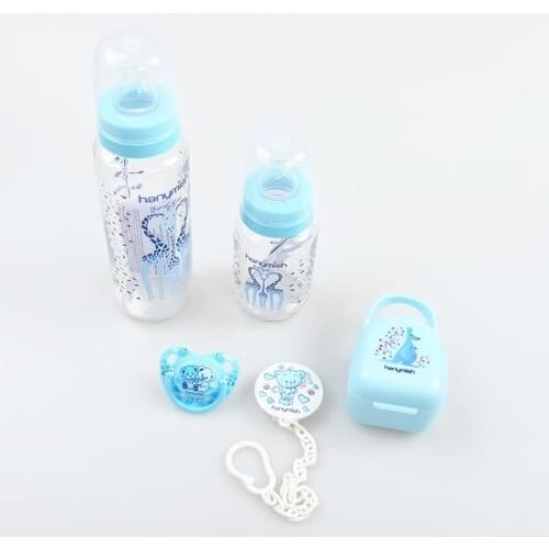 Hanymish 5-Piece Glass Baby Bottle Pacifier Set
