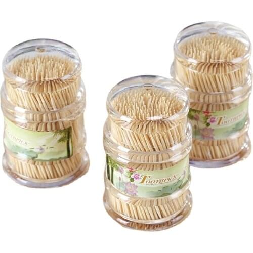 Natural bamboo toothpicks environmental disposable bottled toothpick