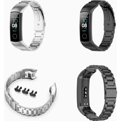 NEW Luxury Man Steel Watch Band Wrist Strap Replaceable Metal Watch Band smart Bracelet Accessory for Hua wei Honor Band 5 / 4
