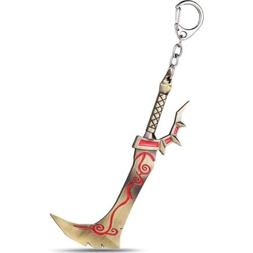 New Design 3D Game WOW World of Warcraft Brelok Weapon Model Keyring Cosplay Souvenirs Gift Broad Sword Keychain Hacking Knife
