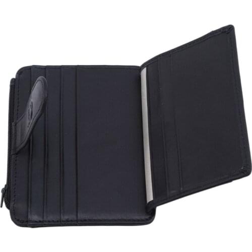 Retro mens Leather Wallet Cash Card Package Bus Card Holder ID Pocket mens Thin Bank Credit Card Wallet