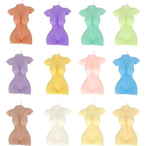 Wholesale 10pcs/lot 3D Female Body scented Candle Woman Torso Candle Body Shape 3D Naked Candle Wax Statue Bulk Art Home Decor