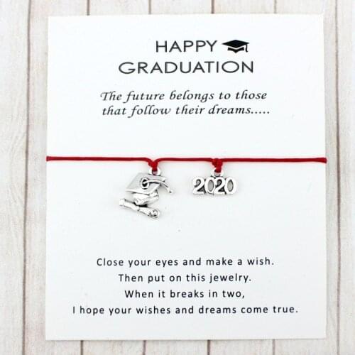 Graduation Gift for School Leavers 2019 2020 Graduate Trencher Cap Square College Cap Diploma Charm Bracelets for Women