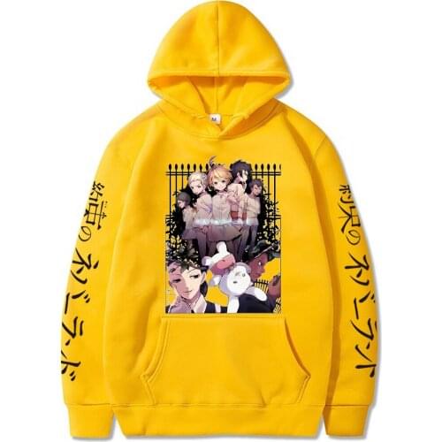 The Promised Neverland Casual Hoodie Sweatshirt Harajuku Printing Emma Norman Ray Cool Hoodie Friend Men Women Unisex Top Hoodie