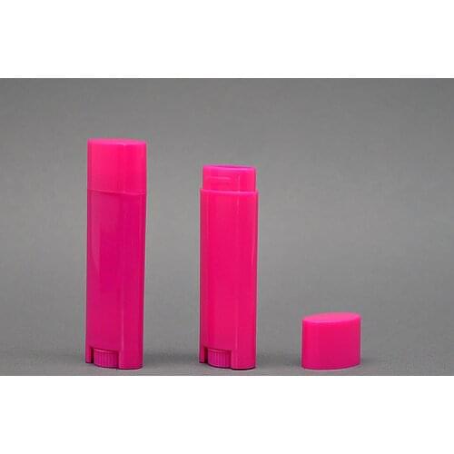 100pcs 4.5g Empty Oval Lip Balm Tubes Flat Lipstick Container DIY Cosmetic Bottles Refillable Bottles Deodorant Lotion Holder