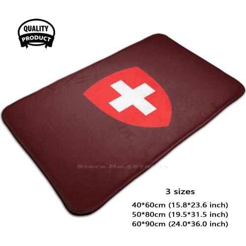 Swiss Coat Of Arms Door Mat Foot Pad Home Rug Swiss Switzerland Coat Arms Flags Cool Patriotic Pattern Patterns Symbol Pir