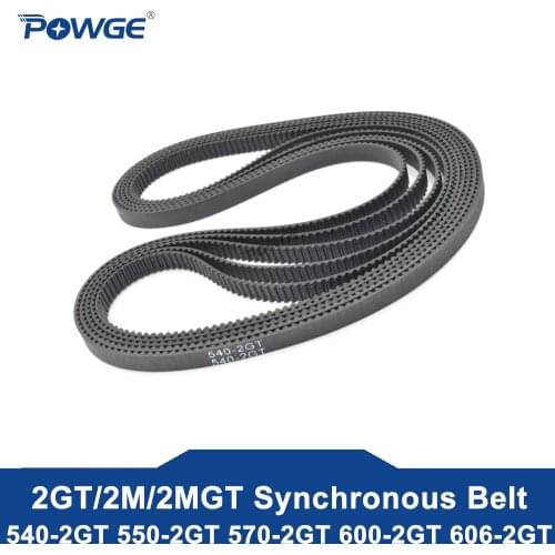 POWGE 2MGT 2M 2GT Synchronous Timing belt Pitch length 540/550/570/600/606 width 6mm/9mm Teeth 270 275 285 300 303 Loop closed