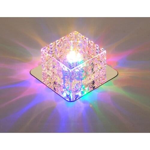 Modern LED Ceiling Light Surface Mounted Crystal Aisle Lamp RGB Ceiling Lamp For Living Room Bathroom Kitchen Indoor Lighting
