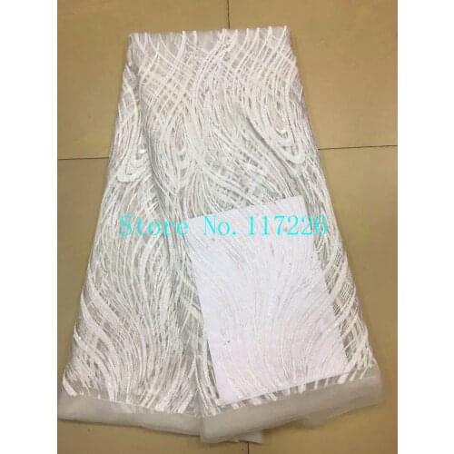 Top Quality African embroidered Tulle Lace Fabric JRB-92012 for party dress African French Lace Fabric with sequins