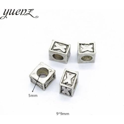 YuenZ 7pcs Antique Silver Color big hole X Beads Spacers Beads Fit European Charm Jewelry Accessories DIY Findings R90