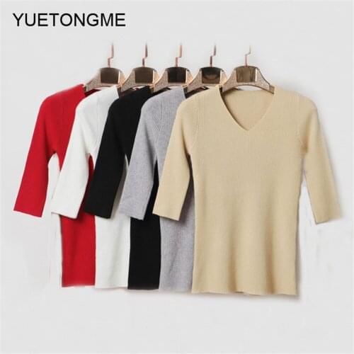 V Neck Sweater Women 2020 New Korean Elegant Solid Cashmere Soft Thick Warm Female Pullovers Tops SW134
